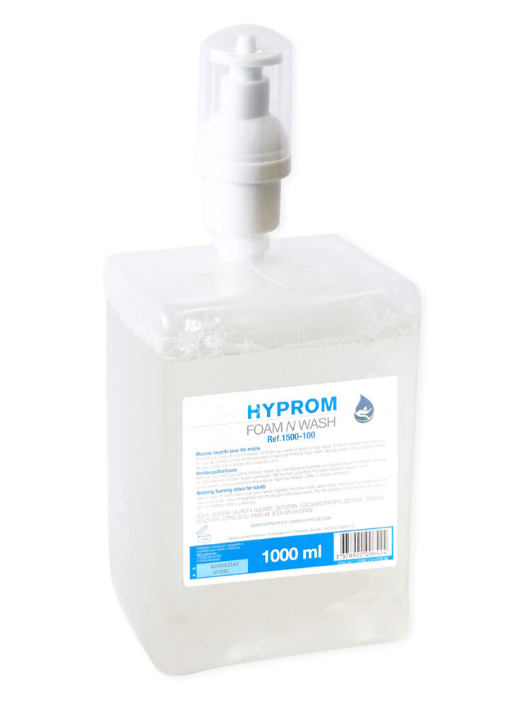 FoamSoap recharge de savon-mousse 1000 ml, avec pompe anti-goutte, pré-dosage