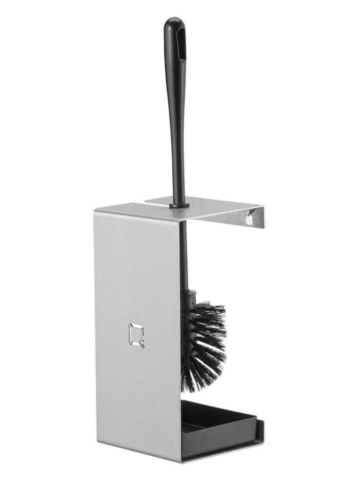 Qbrush toilet brush for toilet, in brushed stainless steel