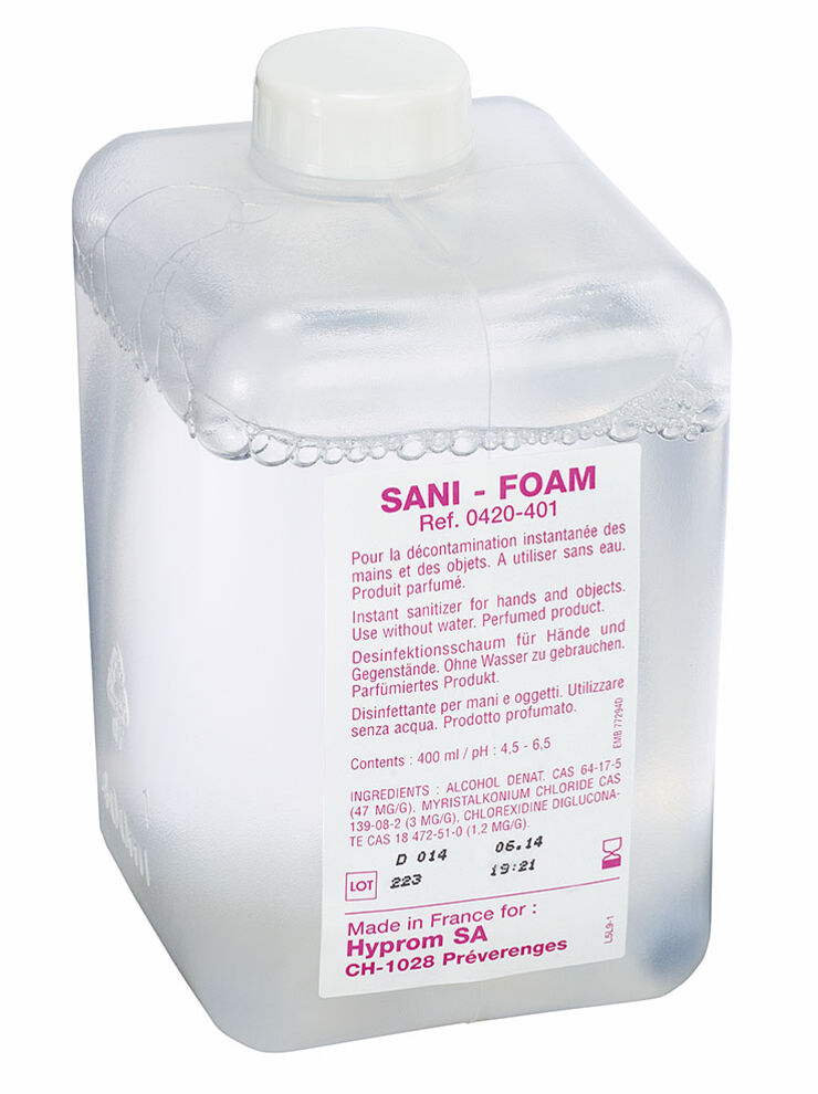 SaniFoam disinfectant foam soap for toilet seat, with Anti-drip, dosing pump